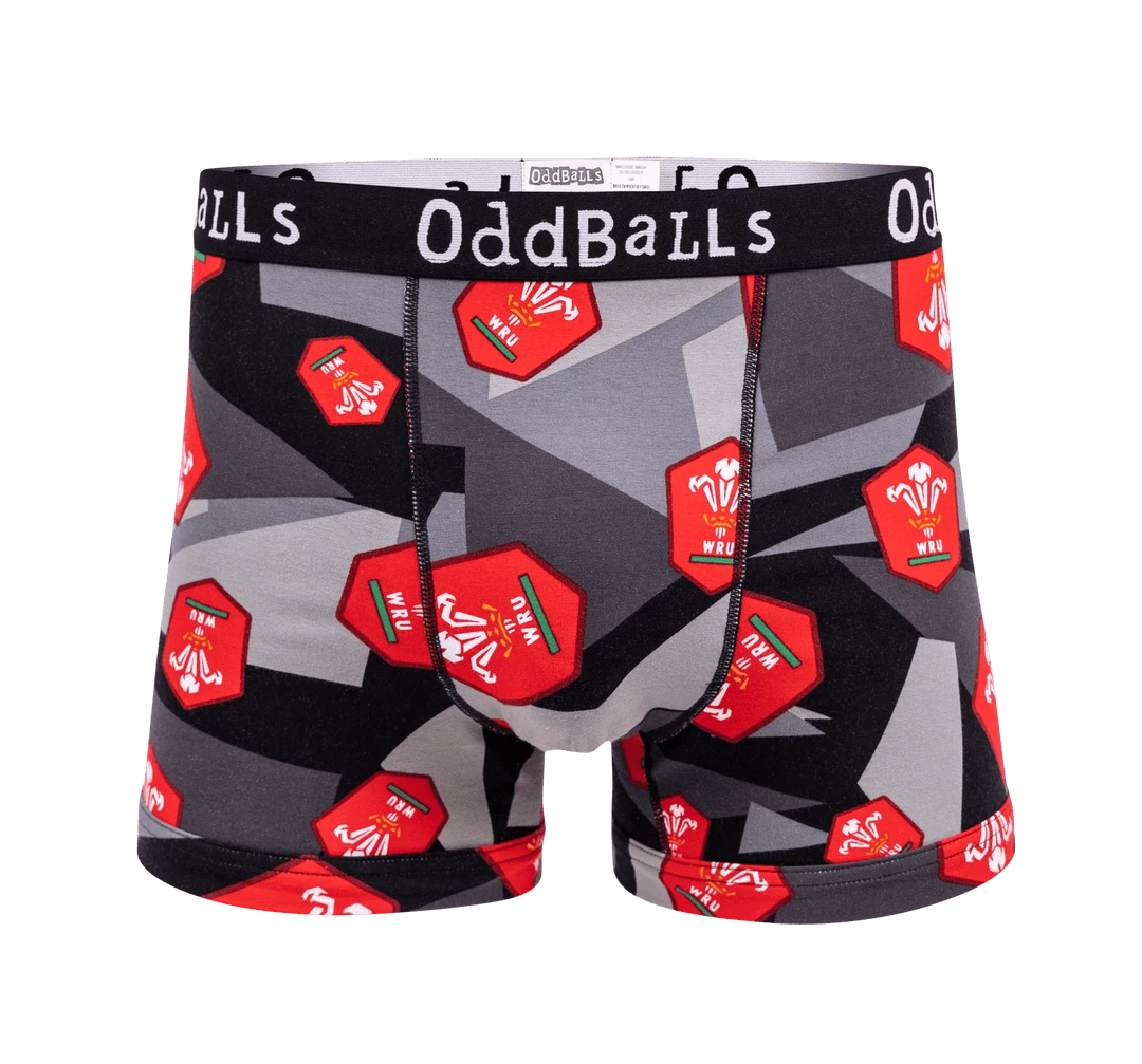 Deals ✨ OddBalls Welsh Rugby Union - Away - Mens Boxer Shorts 😍 3 OddBalls Welsh Rugby Union - Away - Mens Boxer Shorts
