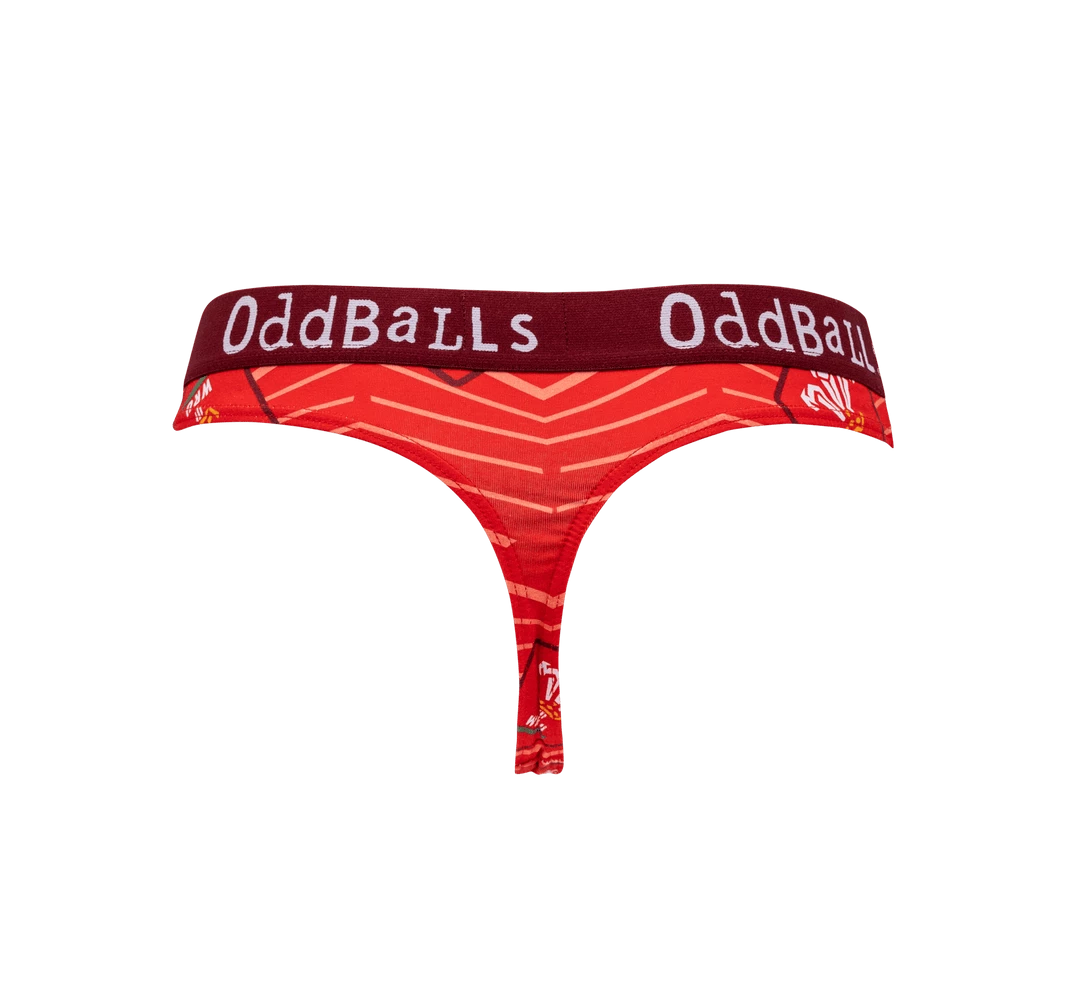 Budget 👍 OddBalls Welsh Rugby Union - Home - Ladies Thong 🎉 3 OddBalls Welsh Rugby Union - Home - Ladies Thong