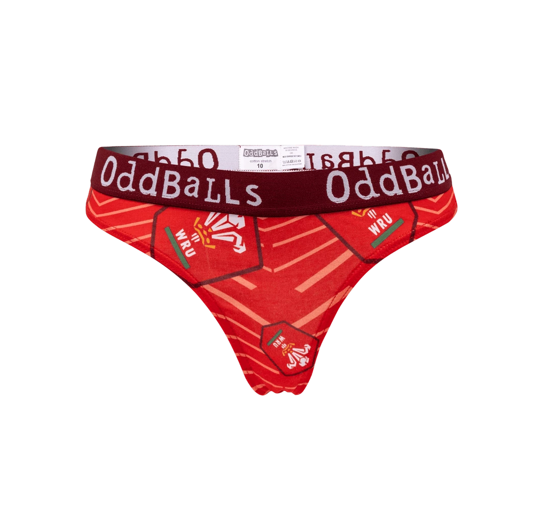 Best deal 🔥 OddBalls Welsh Rugby Union - Home - Teen 👧 Girls Thong 🎁 4 OddBalls Welsh Rugby Union - Home - Teen Girls Thong