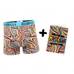 OddBalls Marble - Mens Boxer Shorts + Card Bundle Underwear & Birthday Cards