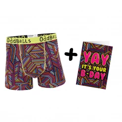 OddBalls Underwear & Birthday Cards Underground - Mens Boxer Shorts + Card Bundle